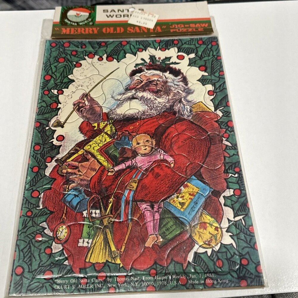 Vintage Santa’s Works Works Merry Old Santa Jig-Saw Puzzle J23